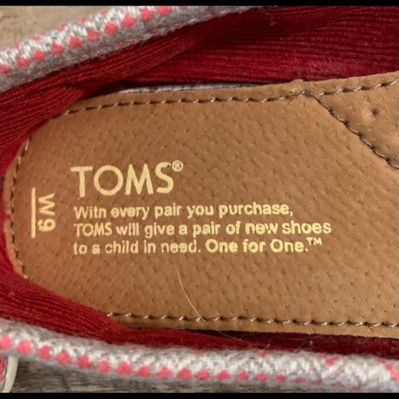 TOMS Gray Pink BELMONT Snowflake LOAFERS Flats  9 - Picture 6 of 7